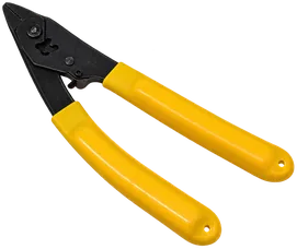 Pelador de fibra con mangos amarillos
