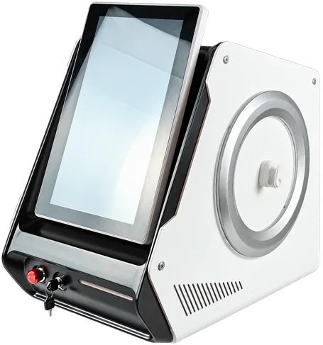 Carcasa GF: diseño con pantalla vertical, pantalla vertical grande, detalle lateral circular